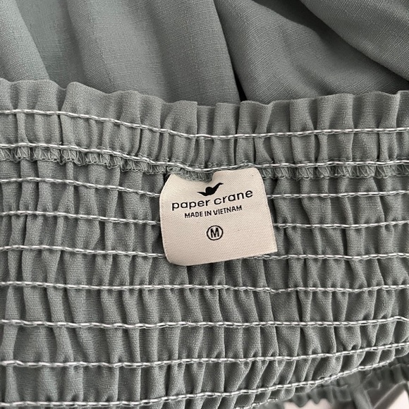 Paper Crane Smocked Sage Tank Top - Picture 3 of 3